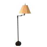 U - Vintage Floor Lamp with Shade and Ornate Metal Base