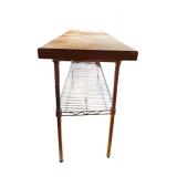 K - Stainless Steel Work Table with Wire Shelf and Wood Top