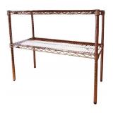K - Stainless Steel Work Table with Wire Shelf and Wood Top