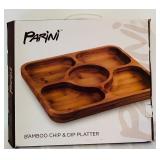 K - Parini Bamboo Chip and Dip Platter in Original Box