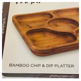 K - Parini Bamboo Chip and Dip Platter in Original Box