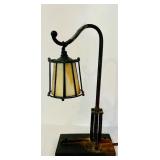 K - Pair of Quoizel Stained Glass Table Lamps, 12 Inch Height
