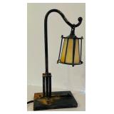 K - Pair of Quoizel Stained Glass Table Lamps, 12 Inch Height