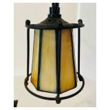 K - Pair of Quoizel Stained Glass Table Lamps, 12 Inch Height