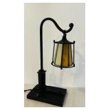 K - Pair of Quoizel Stained Glass Table Lamps, 12 Inch Height