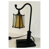 K - Pair of Quoizel Stained Glass Table Lamps, 12 Inch Height