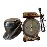 K - Vintage Kitchen Scale and Hand Egg Beater Set