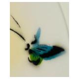 K - 24-Inch Bumper Harvest China Enamel Trays with Floral and Butterfly Design