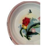 K - 24-Inch Bumper Harvest China Enamel Trays with Floral and Butterfly Design