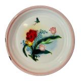 K - 24-Inch Bumper Harvest China Enamel Trays with Floral and Butterfly Design