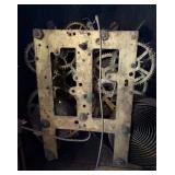 K - Vintage Wooden Arts and Crafts Wall Clock with Brass Numerals and Mechanical Movement