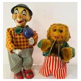 K - Vintage Clown and Cymbal Monkey Wind-Up Toys