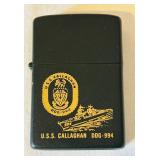 K - USS Callaghan DDG-994 Collectible Black Lighter