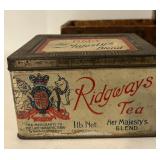 K - Vintage Advertising Tin and Bottle Collection Including Ridgways Tea, Windex, and More