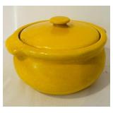 K - Set of 3 Vintage Ceramic Lidded Casserole Dishes in Yellow, Blue, and Pink