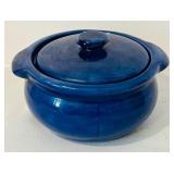 K - Set of 3 Vintage Ceramic Lidded Casserole Dishes in Yellow, Blue, and Pink