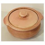 K - Set of 3 Vintage Ceramic Lidded Casserole Dishes in Yellow, Blue, and Pink