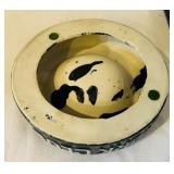 K - Set of 4 Vintage Black Ceramic Ashtrays Casino and Bar Advertising