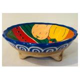 K - Set of 5 Mexican Hand-Painted Talavera Pottery Figures and Bowl