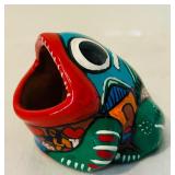 K - Set of 5 Mexican Hand-Painted Talavera Pottery Figures and Bowl