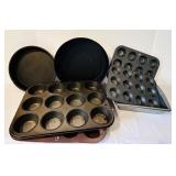 K - Assorted Bakeware Lot Muffin Pans, Cake Pans, Springform and Brownie Tray
