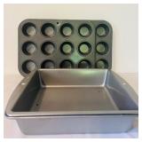 K - Assorted Bakeware Lot Muffin Pans, Cake Pans, Springform and Brownie Tray