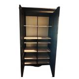 K - Vintage Black Two-Door Armoire Cabinet with Shelves