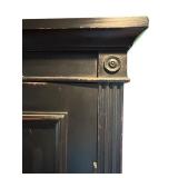 K - Vintage Black Two-Door Armoire Cabinet with Shelves