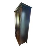K - Vintage Black Two-Door Armoire Cabinet with Shelves
