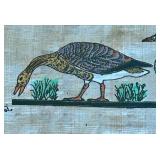 K - Framed Egyptian Papyrus Artwork with Geese Motif