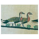K - Framed Egyptian Papyrus Artwork with Geese Motif
