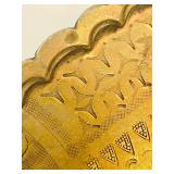 K - Vintage 26-Inch Brass Serving Tray Made in Hong Kong