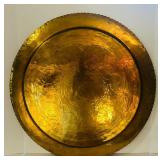 K - Vintage 26-Inch Brass Serving Tray Made in Hong Kong