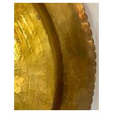 K - Vintage 26-Inch Brass Serving Tray Made in Hong Kong