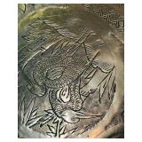 K - Vintage 26-Inch Brass Serving Tray Made in Hong Kong