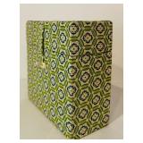 K - Decorative Set Including Faux Stacked Books, Green Marble Coasters, and Fabric Box