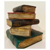 K - Decorative Set Including Faux Stacked Books, Green Marble Coasters, and Fabric Box