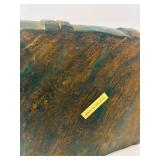 K - Decorative Set Including Faux Stacked Books, Green Marble Coasters, and Fabric Box