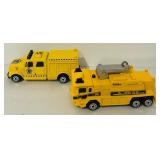 K - Collection of 12 Diecast Toy Vehicles Including Trucks, Cars, and Helicopter