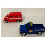 K - Collection of 12 Diecast Toy Vehicles Including Trucks, Cars, and Helicopter