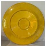 K - Collection of Yellow and Brown Ceramic Kitchenware Including Plates, Bowls, and Containers
