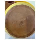 K - Collection of Yellow and Brown Ceramic Kitchenware Including Plates, Bowls, and Containers