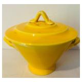 K - Red Wing 547 Blue Ball Jug with Yellow Sugar Bowl and Creamer Set