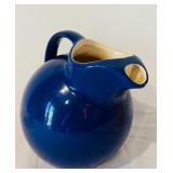 K - Red Wing 547 Blue Ball Jug with Yellow Sugar Bowl and Creamer Set