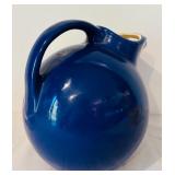 K - Red Wing 547 Blue Ball Jug with Yellow Sugar Bowl and Creamer Set