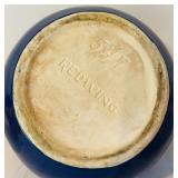 K - Red Wing 547 Blue Ball Jug with Yellow Sugar Bowl and Creamer Set