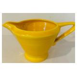 K - Red Wing 547 Blue Ball Jug with Yellow Sugar Bowl and Creamer Set