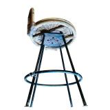 LR - Pair of Vintage Rattan and Metal Bar Stools