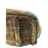 LR - Pair of Vintage Rattan and Metal Bar Stools