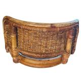 LR - Pair of Vintage Rattan and Metal Bar Stools